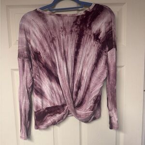 Gaze Purple Tie-Dye Long Sleeve Top